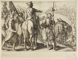 Die Truppen auf dem Marsch