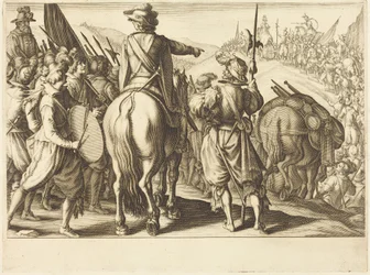 Die Truppen auf dem Marsch
