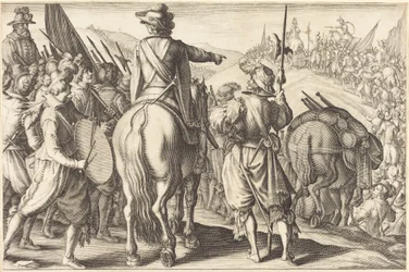 Die Truppen auf dem Marsch