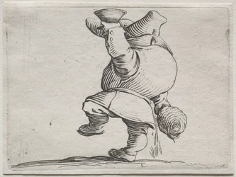 Verschiedene bucklige Figuren von Iacopo Callot (Trinker von hinten gesehen)