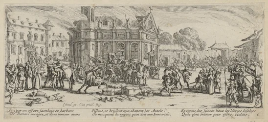 Zerstörung eines Klosters, Blatt 6 der Folge "Grauen des Krieges"