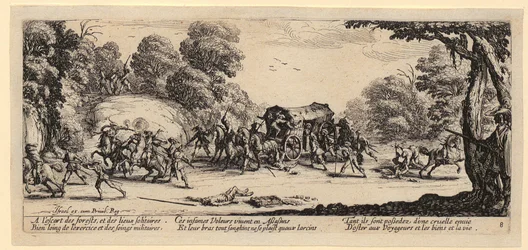Angriff auf eine Postkutsche, Blatt 8 der Folge "Die Grauen des Krieges"