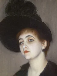 Porträt von Marie Blanche Vasnier (Detail)