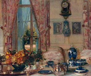 Das Esszimmer in Offranville, um 1909