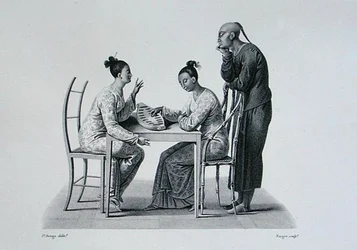 Chinesen spielen Tchonka in Coupang, Timor, aus 