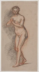 Weibliche Modellfigur mit den Händen vor der Brust