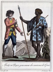 Alcaty oder Neger-Gouverneur aus der Umgebung von Gorée - in „Enzyklopädie der Reisen“ von Grasset St Sauveur, Paris