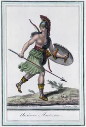 Alte Amazone - in „Encyclopedia of travels“ von Grasset Saint Sauveur, Ausgabe Paris