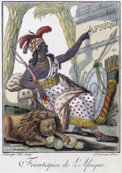 Frontispiz von Afrika - in „Encyclopedia of Travels“ von Grasset St Sauveur, ed. 1796