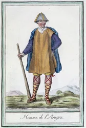 Mann aus Aragon (Spanien) - in „Enzyklopädie der Reisen“ von Grasset St Sauveur, ed. 1796