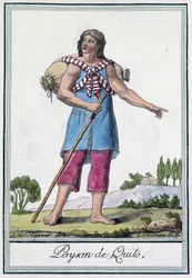 Bauer aus Quito (Ecuador) - in „Enzyklopädie der Reisen“ von Grasset St Sauveur, ed. 1796