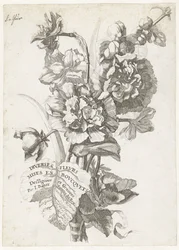 Titelblatt mit einem Strauß Pfingstrosen, aus Diverses Fleurs mises en Boucquets, ca. 1670