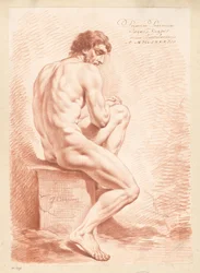 Sitzender männlicher Akt, von hinten gesehen (1. Preis 1783)