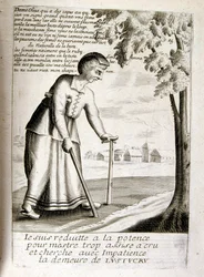 17. Jahrhundert gravierte Illustration aus einer Sammlung von Sprichwörtern. Paris 1657-1663. Von Jacques Lagniet (1620-1675). Französischer Graveur.