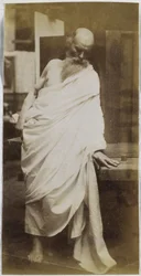 Studie eines männlichen Modells, ein alter Mann mit Bart und in weißes Tuch gehüllt, im Atelier von Jacques de Lalaing