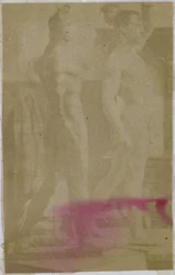 Studie eines männlichen Aktmodells, aufrecht stehend und von der Seite gesehen, im Atelier von Jacques de Lalaing