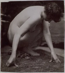 Studie eines weiblichen Aktmodells, von der Seite gesehen, im Atelier von Jacques de Lalaing