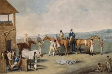 Ein Paar: Startvorbereitungen, London, 20. Januar 1803 (Aquatinta)