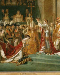 Krönung von Napoleon I., Kaiserin Josephine kniet vor Napoleon