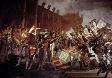Eid der Armee gegenüber Kaiser Napoleon I. (1769-1821) nach der Verteilung der Adler auf dem Champ de Mars, 5.12.1804 (Detail)