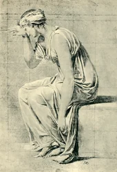 Sitzende Frau, spätes 18. - frühes 19. Jahrhundert, 1943