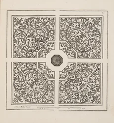 Entwurf für Parterre, aus Theatre des Plans et Jardinages, veröffentlicht 1652