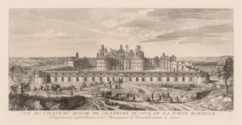 Ansicht des königlichen Schlosses Chambord von der königlichen Pforte