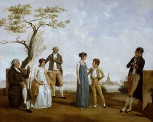 Familienbild vor einem Hafen
