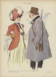 Bei den Rennen. Illustration für Le Rire