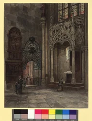 Gotischer Baldachin in St. Stephan vor der Kreuzkapelle