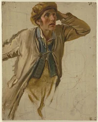 Junger Bauer mit brauner Mütze