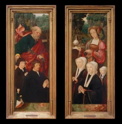 Stifterfiguren mit dem hl. Petrus mit Schlüssel
