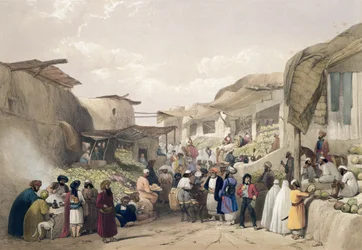Die Hauptstraße im Basar von Caubul in der Obstzeit, aus 