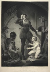 König Johann. Akt IV, Szene I - Hubert mit Arthur im Gefängnis