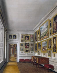 Rückzugsraum der Königin, Gravur von William James Bennett, basierend auf einem Entwurf von James Stephanoff, aus The History of the Royal Residences