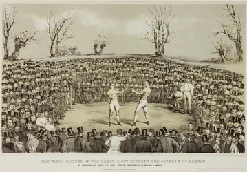Der große Kampf zwischen Tom Sayers und J.C. Heenen in Farnborough