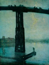 Nocturne: Blau und Gold - Alte Battersea-Brücke, ca. 1872-5