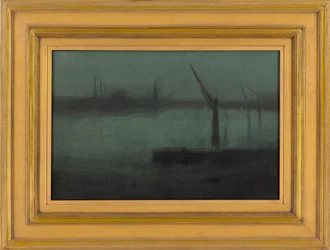 Nocturne: Blau und Silber--Battersea Reach, 1870-1875