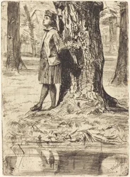 Seymour steht unter einem Baum, 1859