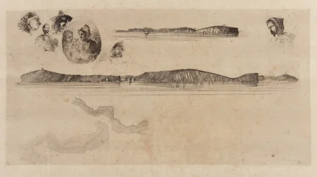 Skizzen auf der Küstenvermessungsplatte, 1854