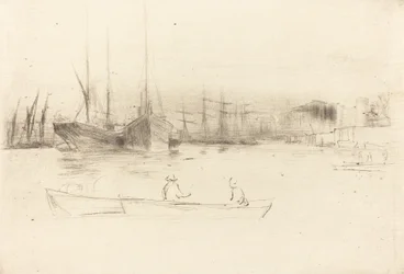 Dampfschiffe vor dem Turm, 1875