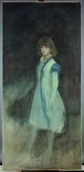 Das blaue Mädchen: Porträt von Connie Gilchrist (1865-1946), c.1879