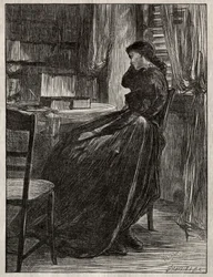 Die Probepredigt: Joanna Douglas an ihrem Schreibtisch, 1862