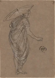 Frau mit Sonnenschirm, 1870-1873