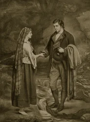 Verlobung von Robert Burns und Highland Mary, 1785, Illustration aus 