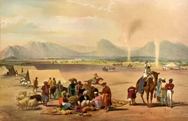 Die Stadt Kandahar vom Süden aus gesehen in Richtung Baba Wali Berg, ca. 1840, 1901