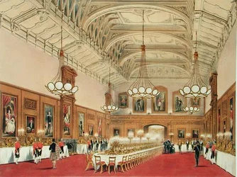 Die Waterloo-Galerie, Windsor Castle, beim Besuch des Kaisers von Russland