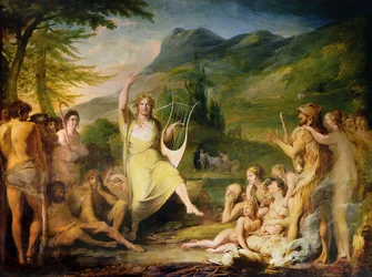 Orpheus, erster in der Serie Der Fortschritt der menschlichen Kultur und des Wissens, ca. 1777-84