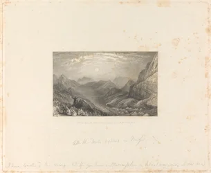 Das Tal, in dem die Kinder Israels lagerten, mit dem Berg Sinai in der Ferne