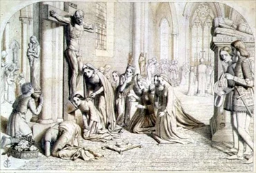 Ein Vorfall im Leben der Heiligen Elisabeth von Ungarn - Kompositionsstudie, 1850